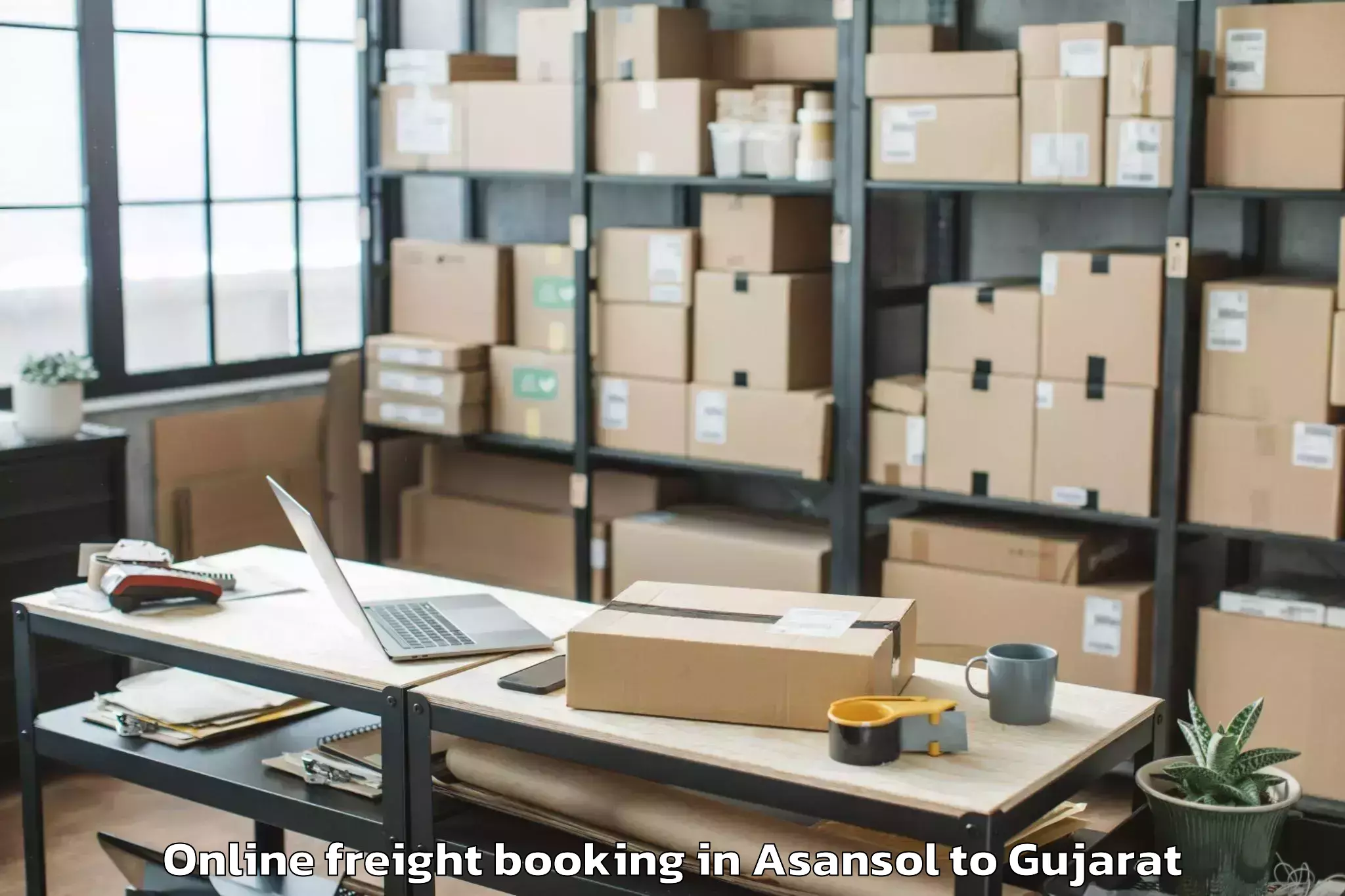 Book Asansol to Rajkot Airport Raj Online Freight Booking Online